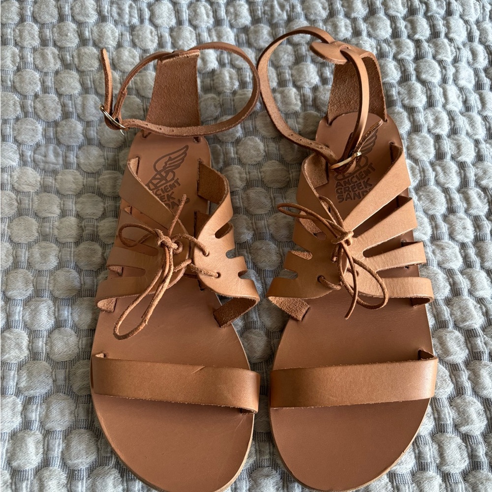 Ancient Greek Sandals Tan Leather Sandals